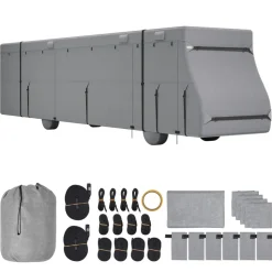 VEVOR Class A RV Cover, 40-43 ft Motorhome Cover, Non-woven Fabric Motorhome RV Cover, Waterproof, Windproof and Rip-Stop, Camper Cover with Storage Bag, Repair Patches, Straps and Tire Covers
