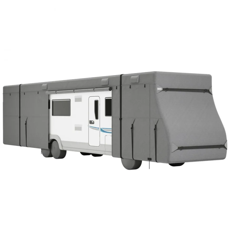 VEVOR Class A RV Cover, 40-43 ft Motorhome Cover, Non-woven Fabric Motorhome RV Cover, Waterproof, Windproof and Rip-Stop, Camper Cover with Storage Bag, Repair Patches, Straps and Tire Covers