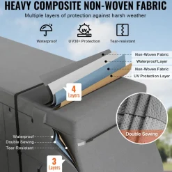 VEVOR Class A RV Cover, 40-43 ft Motorhome Cover, Non-woven Fabric Motorhome RV Cover, Waterproof, Windproof and Rip-Stop, Camper Cover with Storage Bag, Repair Patches, Straps and Tire Covers