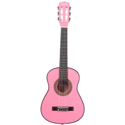 VEVOR Classical Guitar, 30 Inch, Wood Classical Guitar Starter Kit for Beginners, with Nylon Strings, Gig Bag, Strap, Tuner, Extra Strings, Picks, Capo, Basswood, for Kids Girls Boys Students, Pink