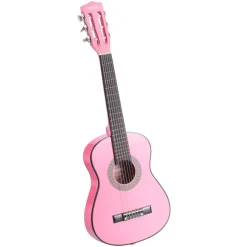 VEVOR Classical Guitar, 30 Inch, Wood Classical Guitar Starter Kit for Beginners, with Nylon Strings, Gig Bag, Strap, Tuner, Extra Strings, Picks, Capo, Basswood, for Kids Girls Boys Students, Pink