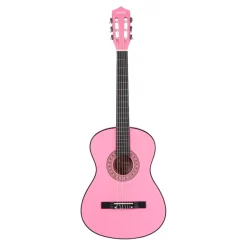 VEVOR Classical Guitar, 38 Inch, Wood Classical Guitar Starter Kit for Beginners, with Nylon Strings, Gig Bag, Strap, Tuner, Extra Strings, Picks, Capo, Basswood, for Teenagers Adults Students, Pink