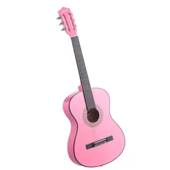 VEVOR Classical Guitar, 38 Inch, Wood Classical Guitar Starter Kit for Beginners, with Nylon Strings, Gig Bag, Strap, Tuner, Extra Strings, Picks, Capo, Basswood, for Teenagers Adults Students, Pink