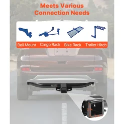 VEVOR Class 3 Trailer Hitch, 2-Inch Receiver, 6000 lbs, Q345B Steel Tube Frame, Compatible with 2012-2016 Honda CR-V, Multi-Fit Hitch to Receive Ball Mount, Cargo Carrier, Bike Rack, Tow Hook, Black