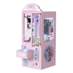 VEVOR Claw Crane Machine, Medium-Sized Arcade Game Machine with Light & Sound, Adjustable Steel Claws, Precise Toy Candy Grabber Prize Dispenser Vending Toy, for Commercial Home Parties Cinema, Pink