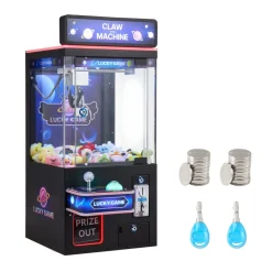 VEVOR Claw Crane Machine, Medium-Sized Arcade Game Machine with Light & Sound, Adjustable Steel Claws, Precise Toy Candy Grabber Prize Dispenser Vending Toy, for Commercial Home Cinema, Black Purple