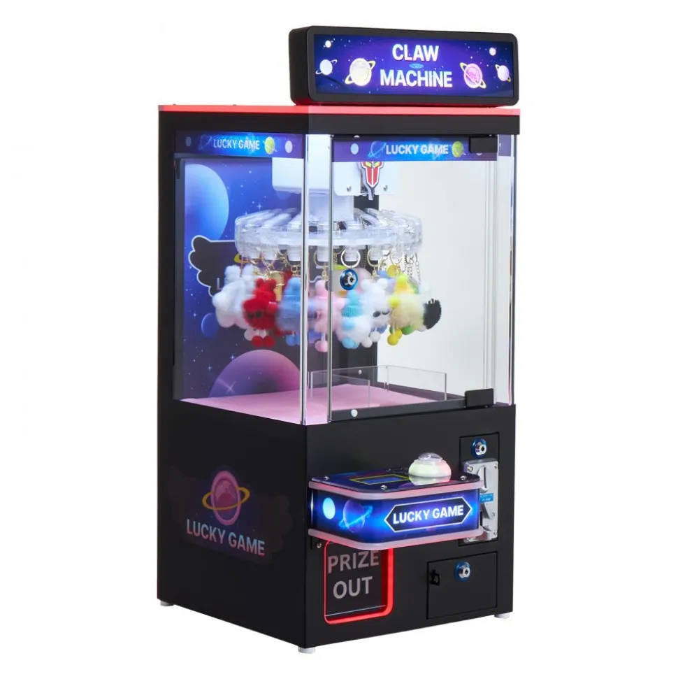 VEVOR Claw Crane Machine, Medium-Sized Arcade Game Machine with Light & Sound, Adjustable Difficulty, Precise Toy Candy Grabber Prize Dispenser Vending Toy, for Commercial Home Cinema, Black Purple