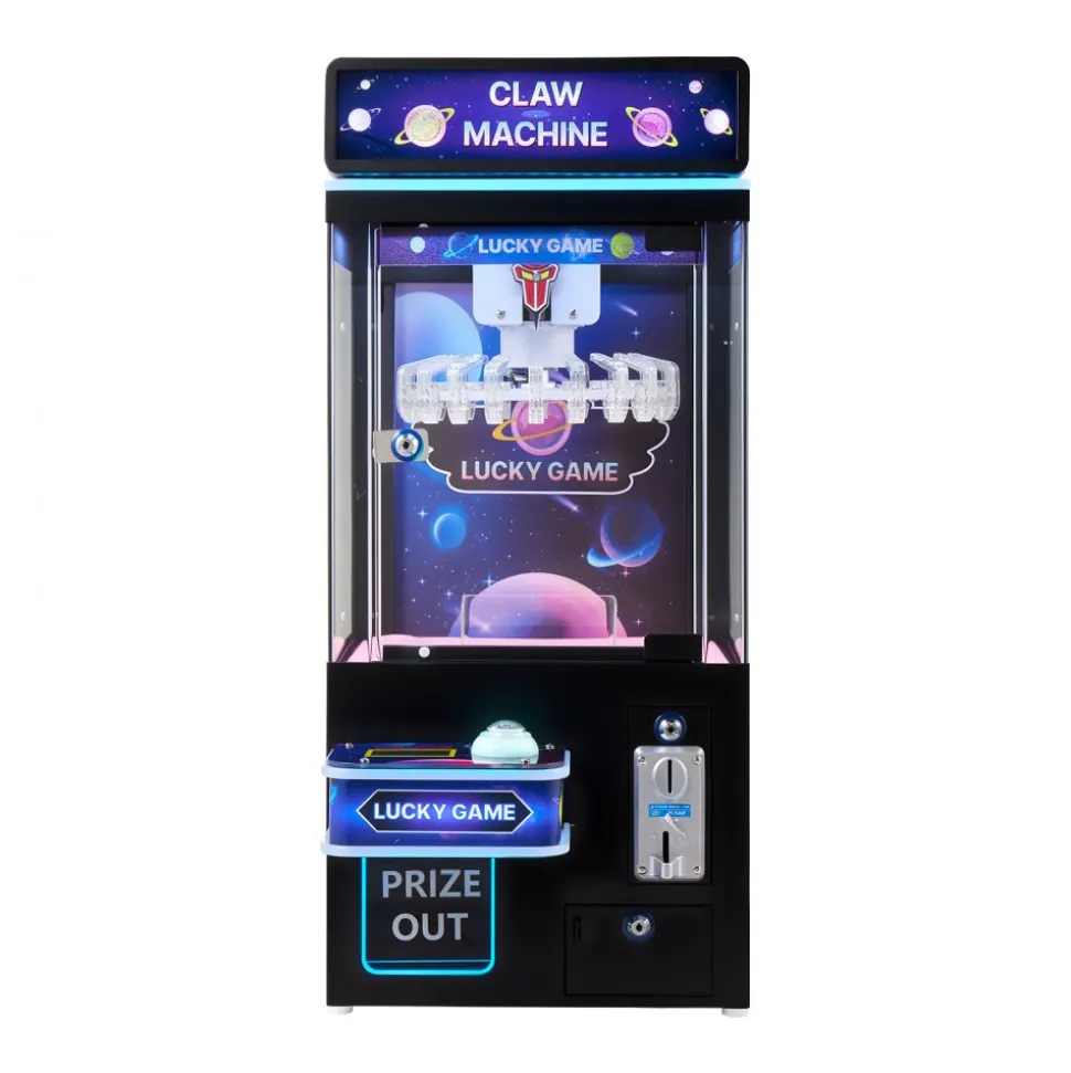 VEVOR Claw Crane Machine, Medium-Sized Arcade Game Machine with Light & Sound, Adjustable Difficulty, Precise Toy Candy Grabber Prize Dispenser Vending Toy, for Commercial Home Cinema, Black Purple