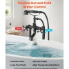 VEVOR Clawfoot Bathtub Faucet, Freestanding Tub Faucets with Handheld Shower, Vintage Oil-Rubbed Bronze Tub Filler Faucet Shower Kit with 360° Rotation Spout & 59-inch Long Hose for Bathtubs