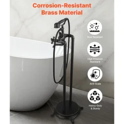 VEVOR Clawfoot Bathtub Faucet, Freestanding Tub Faucets with Handheld Shower, Vintage Oil-Rubbed Bronze Tub Filler Faucet Shower Kit with 360° Rotation Spout & 59-inch Long Hose for Bathtubs