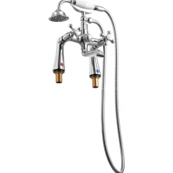VEVOR Clawfoot Tub Faucet, Deck Mount Bathtub Faucets with Handheld Shower, Vintage Polished Chrome Clawfoot Tub Filler Faucet Shower Kit with 360° Rotation Spout & 59-inch Long Hose for Bathtubs