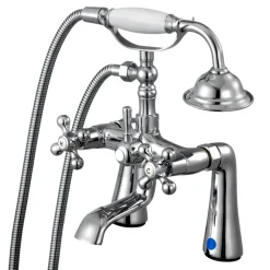 VEVOR Clawfoot Tub Faucet, Deck Mount Bathtub Faucets with Handheld Shower, Vintage Polished Chrome Clawfoot Tub Filler Faucet Shower Kit with 360° Rotation Spout & 59-inch Long Hose for Bathtubs