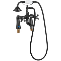 VEVOR Clawfoot Tub Faucet, Deck Mount Bathtub Faucets with Handheld Shower, Vintage Oil-Rubbed Bronze Clawfoot Tub Filler Faucet Shower Kit with 360° Rotation Spout & 59-inch Long Hose for Bathtubs