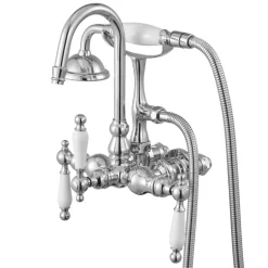 VEVOR Clawfoot Tub Faucet, Wall-Mounted Bathtub Faucets with Handheld Shower, Polished Chrome Clawfoot Tub Filler Faucet Shower Kit with 59