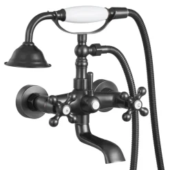 VEVOR Clawfoot Tub Faucet, Wall Mount Bathtub Faucets with Handheld Shower, Vintage Oil-Rubbed Bronze Clawfoot Tub Filler Faucet Shower Kit with Adjustable Swing Arms & 360° Rotation Spout for Bathtubs