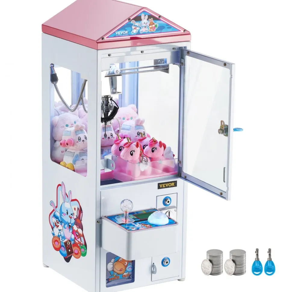 VEVOR Claw Machine, 0-3” Jaw Diameter 0-5” Jaw lifting, Crane Prize Grabber Commercial Arcade Game Toys, Cool Fun Grab-And-Win Machine w/ Light and Sound, Dispenser Vending Toy For Kids,Boys &Girls