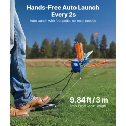 VEVOR Clay Target Thrower, Max 28 Clays Pigeon Thrower, 45+ Yards Automatic Skeet and Trap Launcher with Adjustable Angle & Foot Pedal for Clays Throwing Shooting Sports