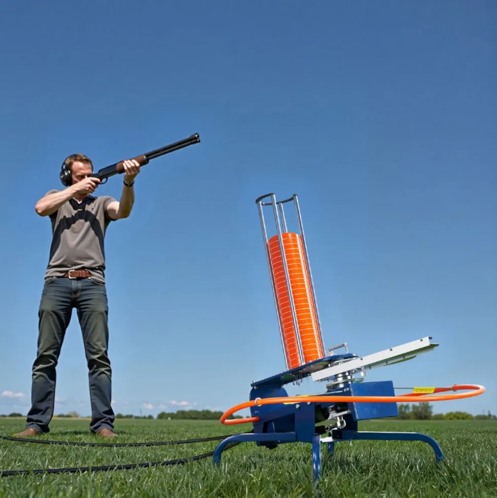 VEVOR Clay Target Thrower, Max 50 Clays Pigeon Thrower, 55+ Yards Automatic Skeet and Trap Launcher with Adjustable Angle & Foot Pedal for Clays Throwing Shooting Sports