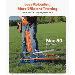 VEVOR Clay Target Thrower, Max 50 Clays Pigeon Thrower, 55+ Yards Automatic Skeet and Trap Launcher with Adjustable Angle & Foot Pedal for Clays Throwing Shooting Sports