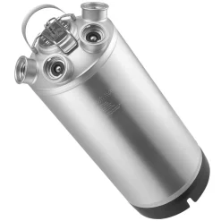 VEVOR Cleaning Keg, 5 Gallon/19L Keg Line Cleaning Kit with 4 D Coupler Connections & Rubber Base, Beer Lines Cleaner Used for Beer Line Cleaning, 304 Stainless Steel Kegerator Beers Lines Cleaner Kit