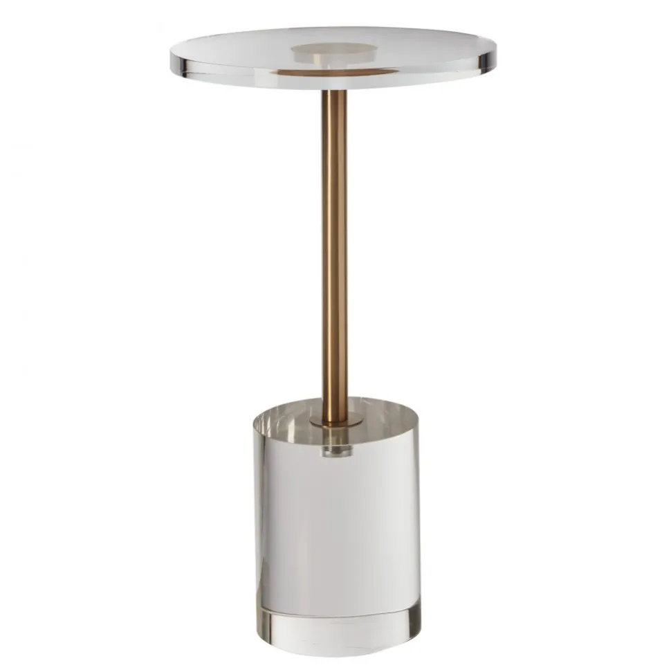 VEVOR Clear Acrylic End Table, Acrylic Side Table with a Solid Base, 11.9 x 11.9 inch Round Tabletop, 21.4 inch High, for Coffee, Drink, Food, Snack used in Living Room, Bedroom, and Study