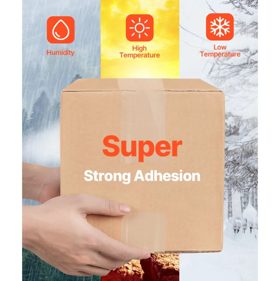 VEVOR Clear Packing Tape, 3 inches Core, 6 Rolls 1.88 Inches x 65 Yards Packing Tape with Dispenser, 2.7 Mil Heavy Duty Packaging Tape Designed for Moving, Storage and Packing, Shipping and Mailing