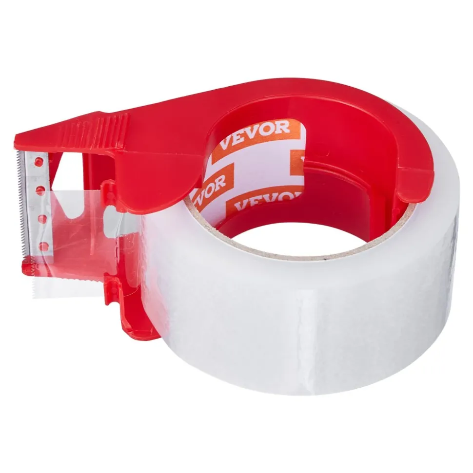 VEVOR Clear Packing Tape, 3 inches Core, 6 Rolls 1.88 Inches x 65 Yards Packing Tape with Dispenser, 2.7 Mil Heavy Duty Packaging Tape Designed for Moving, Storage and Packing, Shipping and Mailing