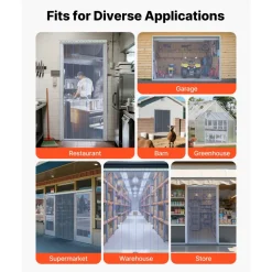 VEVOR Clear PVC Strip Curtain, 84 in Height x 38 in Width x 0.08 in Thickness, 6 PCS Walk in Freezer Cooler Curtain Strips, Thermal Insulating Plastic Door Strips for Warehouse, Freezer, Garage Doors