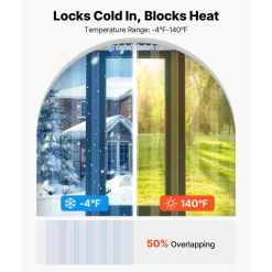 VEVOR Clear PVC Strip Curtain, 84 in Height x 72 in Width x 0.08 in Thickness, 12 PCS Walk in Freezer Cooler Curtain Strips, Smooth Waterproof Plastic Door Strips for Warehouse, Freezer, Garage Doors