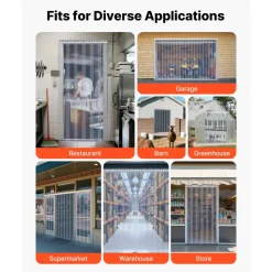 VEVOR Clear PVC Strip Curtain, 84 in Height x 36 in Width x 0.08 in Thickness, 6 PCS Walk in Freezer Cooler Curtain Strips, Thermal Insulating Plastic Door Strips for Warehouse, Freezer, Garage Doors