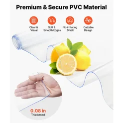 VEVOR Clear PVC Strip Curtain, 84 in Height x 36 in Width x 0.08 in Thickness, 6 PCS Walk in Freezer Cooler Curtain Strips, Smooth Waterproof Plastic Door Strips for Warehouse, Freezer, Garage Doors
