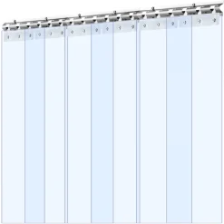 VEVOR Clear PVC Strip Curtain, 96 in Height x 72 in Width x 0.08 in Thickness, 12 PCS Walk in Freezer Cooler Curtain Strips, Smooth Waterproof Plastic Door Strips for Warehouse, Freezer, Garage Doors