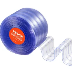VEVOR Clear PVC Strip Curtain, 84 in Height x 60 in Width x 0.08 in Thickness, 10 PCS Walk in Freezer Cooler Curtain Strips, Smooth Waterproof Plastic Door Strips for Warehouse, Freezer, Garage Doors