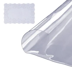 VEVOR Clear Table Cover Protector, 18" x 36" Rectangle Table Cover, 1.5 mm Thick PVC Plastic Tablecloth, Waterproof Desktop Protector for Writing Desk, Coffee Table, Dining Room Table