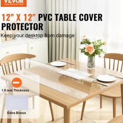 VEVOR Clear Table Cover Protector, 12