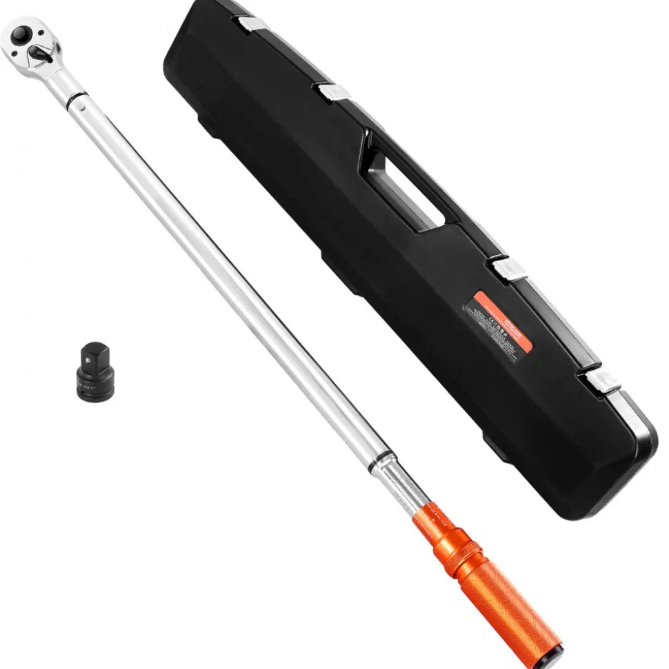VEVOR Click Torque Wrench, 3/4 Inch Drive, 100-600 lbf-ft / 136-814N.m, Dual-direction Torque Wrench Set with Dual Range Scales, 48-tooth, ±3% High Precision, Alloy Steel, for Automobile Repair