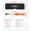 VEVOR Click Torque Wrench Set, 1/4Inch Drive, 20-200lbf-in/2.3-22.6N.m, Dual-direction and Dual Range Scales, 72-Tooth, ±3% High Precision, with Bit Sockets, Extension Bar, for Bicycle Repair, Orange