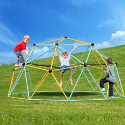 VEVOR Climbing Dome, for Kids 3 to 10 Years Old,10FT Geometric Dome Climber with Hammock and Swing, Jungle Gym Supports 750LBS and Easy Assembly, with Climbing Grip, Outdoor Backyard Play Equipment