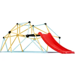 VEVOR Climbing Dome, for Kids 3 to 9 Years Old, 8FT Geometric Dome Climber with Slide,Jungle Gym Supports 600LBS and Easy Assembly, with Climbing Grip, Outdoor and Indoor Play Equipment for Kids