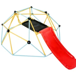 VEVOR Climbing Dome, for Kids 3 to 9 Years Old, 8FT Geometric Dome Climber with Slide,Jungle Gym Supports 600LBS and Easy Assembly, with Climbing Grip, Outdoor and Indoor Play Equipment for Kids