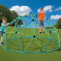 VEVOR Climbing Dome, 10FT Geometric Dome Climber with Swing & Hammock, 1000LBS Loading Kid's Jungle Gym Playground, Easy-Assembly Outdoor Backyard Climbing Equipment for Boys Girls 3 to 10 Years Old