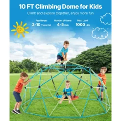 VEVOR Climbing Dome, 6FT Geometric Dome Climber for Kids, 600LBS Loading Indoor/Outdoor Jungle Gym Playground, Easy-Assembly Backyard Climbing Play Equipment for Boys Girls 3 to 10 Years Old