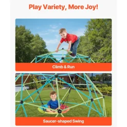 VEVOR Climbing Dome, 6FT Geometric Dome Climber for Kids, 600LBS Loading Indoor/Outdoor Jungle Gym Playground, Easy-Assembly Backyard Climbing Play Equipment for Boys Girls 3 to 10 Years Old