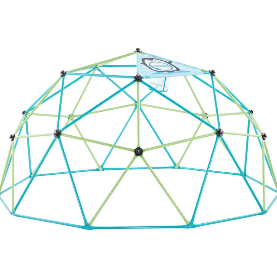 VEVOR Climbing Dome, 10FT Geometric Dome Climber for Kids, 1000LBS Loading Jungle Gym Playground with Octopus Net & 2 Basketballs, Easy-Assembly Outdoor Backyard Climbing Toys - Gift for Boys Girls