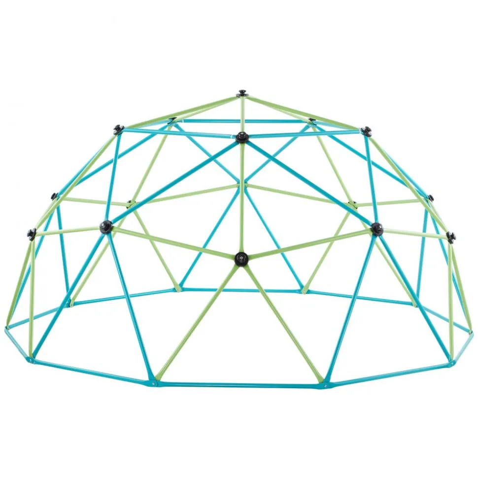 VEVOR Climbing Dome, 10FT Geometric Dome Climber for Kids, 1000LBS Loading Jungle Gym Playground with Octopus Net & 2 Basketballs, Easy-Assembly Outdoor Backyard Climbing Toys - Gift for Boys Girls