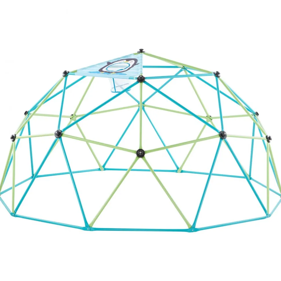 VEVOR Climbing Dome, 10FT Geometric Dome Climber for Kids, 1000LBS Loading Jungle Gym Playground with Octopus Net & 2 Basketballs, Easy-Assembly Outdoor Backyard Climbing Toys - Gift for Boys Girls