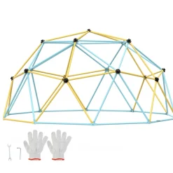 VEVOR Climbing Dome, Jungle Gym Supports 750LBS and Easy Assembly, 10FT Geometric Dome Climber Play Center for Kids 3 to 10 Years Old,with Climbing Grip, Outdoor Backyard Play Equipment for Kids
