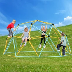 VEVOR Climbing Dome, Jungle Gym Supports 750LBS and Easy Assembly, 10FT Geometric Dome Climber Play Center for Kids 3 to 10 Years Old,with Climbing Grip, Outdoor Backyard Play Equipment for Kids