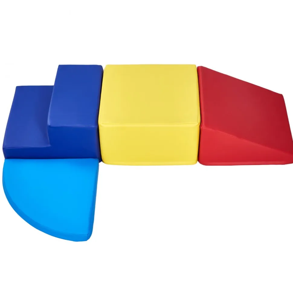 VEVOR Climbing Toys, 4-Piece Set, Foam Climbing Toys for Toddlers 6 Months to 3 Years Old, PU Leather Climbing Blocks, Indoor Climb and Crawl Activity Playset for Crawling & Sliding, Easy to Clean