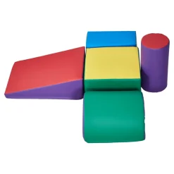 VEVOR Climbing Toys, 5-Piece Set, Foam Climbing Toys for Toddlers 6 Months to 3 Years Old, PU Leather Climbing Blocks, Indoor Climb and Crawl Activity Playset for Crawling & Sliding, Easy to Clean